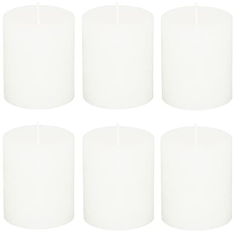 Stumpljus Rustic set om 6 – blockljus, ljus, ljus, adventskrans, advent – inget sot – brinntid: 30 timmar. - många färger – 7 x 8 cm (elfenben)