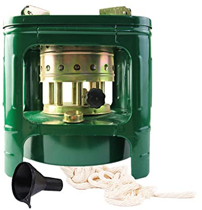 Stufa a Cherosene Portatile - Mini da Interno ed Esterno, 8 Stoppini, per Campeggio e Diesel, Verde (Piazza)