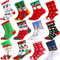 POWLYB Weihnachtssocken Damen Herren Kuschelsocken Christmas Socks Interessant Weihnachtsmotiv Baumwolle Socken Winter Warme Bett Socken-a-A