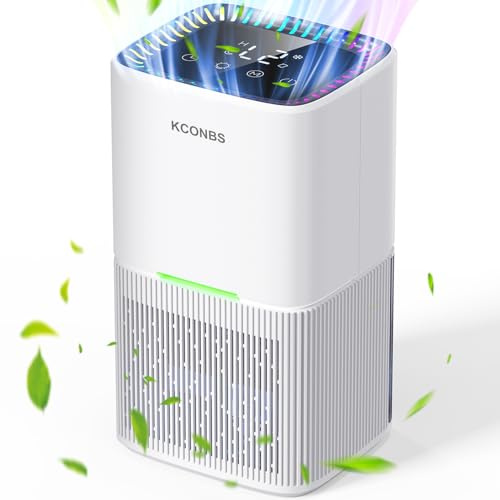 Deshumidificador 1800ML, Deshumidificadores de Humedad Eléctrico, Deshumidificador con Pantalla LED y Luces de 7 Colores, Apagado Automático, Temporizador de 24H, 610 ml/día, para Baños y Dormitorio