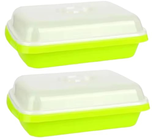 Kit de cultivo de microgreens, 2 bandejas de germinación de semillas de 13 x 10 pulgadas con tapas, kit de germinación de plástico para cultivar microgreens, frijol mungo, hierba de trigo, hidroponía