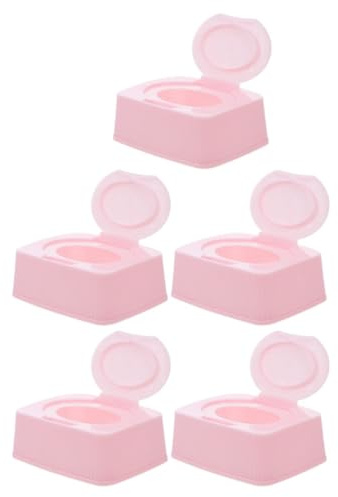Mikinona Contenedor Caja de Almacenamiento de Pp para Toallitas Húmedas para Bebés con Tapa y Compatible Portátil para 5 Toallitas, Adecuado para Viajes y Actividades al Aire Libre