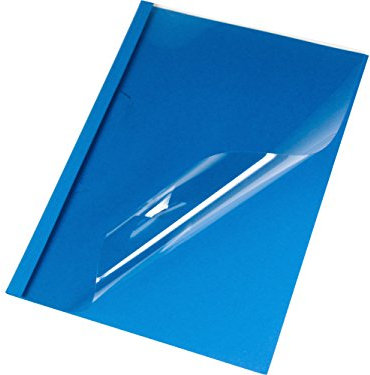 LMG LMG-BMDLEM-BL-R1.5 Thermobindemappen Leinenstruktur matter Vorderseite, Abheftlochung 1.5 mm, 50 Stück