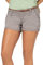 Sublevel Damen Kurze Hose Stretch-Shorts mit Flecht-Gürtel Light-Grey M
