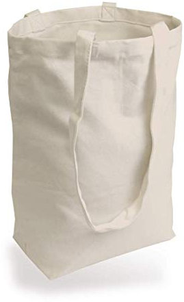 Cottonbagjoe Jutebeutel | 38x42x10cm | Beige | Canvastasche aus Jeansähnlichem Stoff | sehr robust und widerstandsfähig | unbedruckt | mit Bodenfalte und Zwei Langen Henkeln