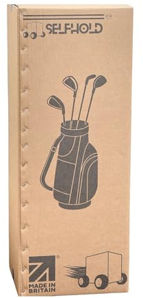 SelfHold Double Wall Cardboard Golf Bag Shipping Box (360 x 300 x 920mm) 14” x 12” x 36” - Strong Golf Bag Boxes For Shipping, Moving and Storage (Made in Britain) (1)