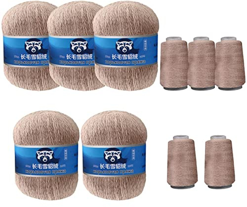 Lnhgh Set di 10 filati di cashmere, filato di cashmere per maglieria, kit di filati di cashmere per lana di sciarpa di palla artigianale lavorato a maglia a mano
