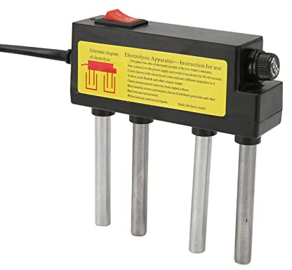 Generic Electrolizador de Agua, Fusible de Fugas Electrolizero para Prueba Rápida de Calidad del Agua Es Fácil de Usar Conveniente con 4 Varillas de Prueba de Metal para Beber (Enchufe de la UE)