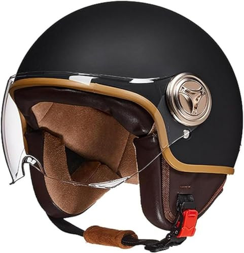 AOOPOO Casco Aperto Da Moto Omologato Con Visiera Parasole - Stile Retrò Vintage Per Bambini, Gioventù, Uomo, Donna