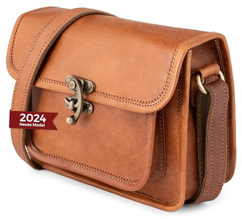 Berliner Bags Vintage Umhängetasche Helena, Schultertasche aus Leder, Handtasche Crossbody Bag für Damen - Braun