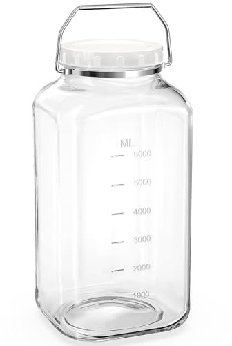 Absovetu Groß Einmachglas mit Schraubdeckel 7,6 Liter - Vorratsglas mit Deckel Luftdicht Mason Jar Fermentierglas für Kimchi Kombucha Mehl Spaghetti Süßigkeiten Keksdose