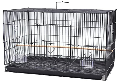 HUOLE Volière Intérieur Cage Oiseaux Exterieur Métal pour Perruches Perroquets Pinsons Cockatiels Conures Inséparables Canaris 75.5 * 45 * 45cm