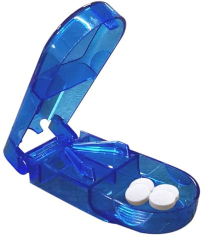 Aizuoni Tablettenteiler Zum Schneiden Tabletten, Persönlicher Vitamin- Und Pillenschneider | Transparenter Medikamentenspender Zum Halbieren Oder Großer Pillen,