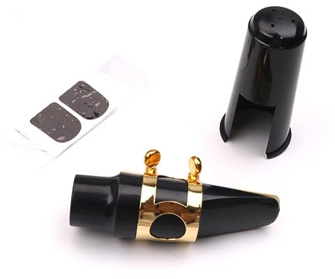 UPKOCH Altsaxophon Mundstück Mit Kappe Und Schnalle Für Rohrblatt Inklusive Reinigungsstück Polster Und Pads Für Einfachen Gebrauch Und Guten Klang