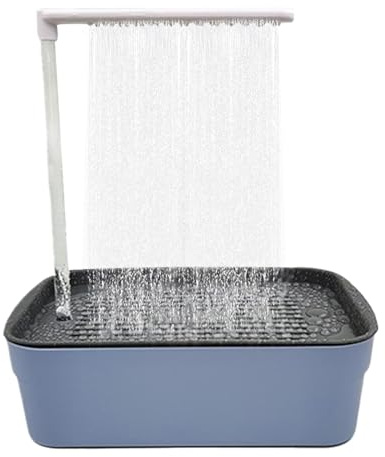 Riaisttd Vasca da bagno automatica per uccelli, vasca da bagno per pappagalli e pappagalli, 31,5 x 21,5 x 34 cm, per parrocchetto, calopsitta, grigio africano