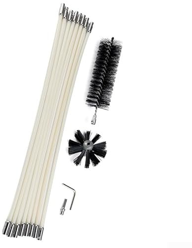 Kit de barrido de chimenea con varilla de 60 cm y cabezal de cepillo para un rendimiento óptimo