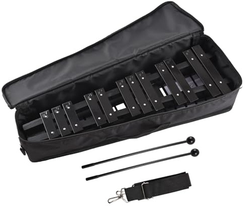 Walfront 30 Noter Vikbar Glockenspiel Xylophone Träram Vibrafon Percussion Instrument med Bär Påse 2 Mallets för Nybörjare (Svindel)
