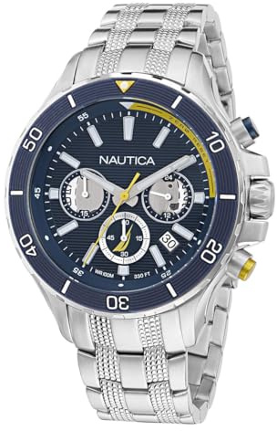 Nautica NST - Reloj de Pulsera de Acero Inoxidable (Modelo: NAPNSF505)