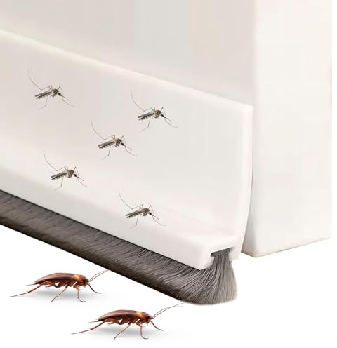 GmwyCzV Brosse Bas de Porte, 100cm Auto-Adhésif Blanc Isolation Phonique Porte, Amovible et Facile à Nettoyer Joint Portes Entree, pour Isolation Énergétique, Anti-Poussière et Anti-Insectes