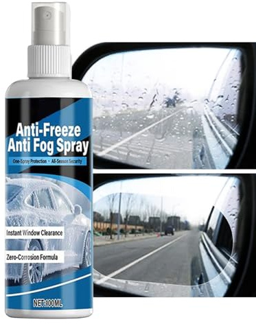 Spray anti-appannamento per parabrezza – 100 ml di rimozione del vetro auto senza | Rivestimento antigelo per specchio | Clear Visibility Defrost Agent – Spray per la pulizia delle finestre