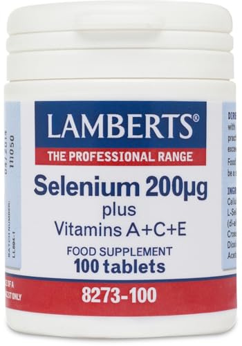 Lamberts Selenium 200µg with Vitamins A, C & E – Antioxidant & Immune Support – One-a-Day Formula – 100 Vegan Tablets