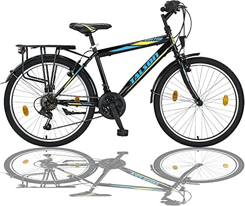 24 Zoll Jungen Fahrrad 21-Gang MIT Beleuchtung Farbe SCHWARZ TMX