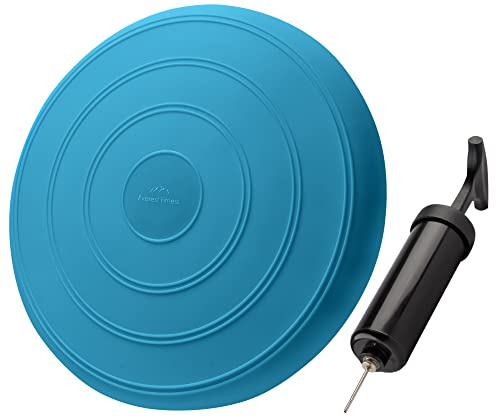 EVEREST FITNESS Balance Kissen - Luftkissen mit 33 cm Durchmesser - Ballsitzkissen zur Stärkung der Balance - Orthopädisches Sitzkissen zur Linderung von Rückenschmerzen, Balance Pad – blau