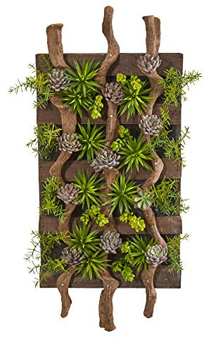 Nearly Natural 41in. x 19in. Mixed Succulent Artificial Living Wall