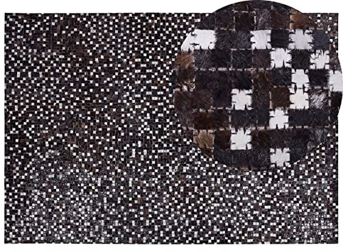 Alfombra de piel marrón y plata 160 x 230 cm estilo rústico patchwork Akkese