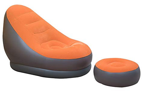 JIAYING Gonflable Canapé Air Canapé Gonflable Air Transat Canapé Gonflable Loisirs Canapé Chaise, avec Repose-Pieds et Gonflable Pompe électrique for Usage intérieur et extérieur, Facile d'entretien