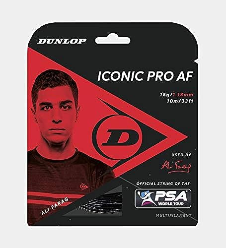 Dunlop Unisex-Adult Iconic Pro Squash Racket String, Black, One Size