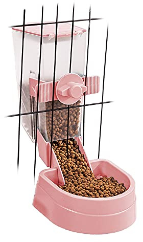 Mangeoire à suspendre pour animaux domestiques avec couvercle - 1 L - Distributeur automatique pour animaux de compagnie, idéal pour lapins, furets, chats, oiseaux et autres petits animaux