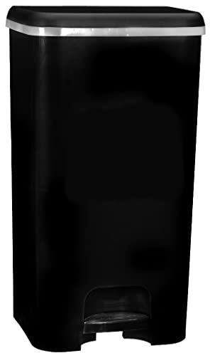 COM-FORT HOUSE | Cubo de Basura con Pedal | Capacidad de 37 litros | Cubo Reciclaje | Color Class Negro | Cubo de Basura Orgánico Cocina | 1 unidad | Piezas Extraíbles | Limpieza Fácil