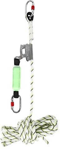 MENAYODA Safety Auffanggerät Mitlaufend auf 12mm Kernmantelseil 10m mit Bandfalldämpfer, PSA, Höhensicherungsgerät