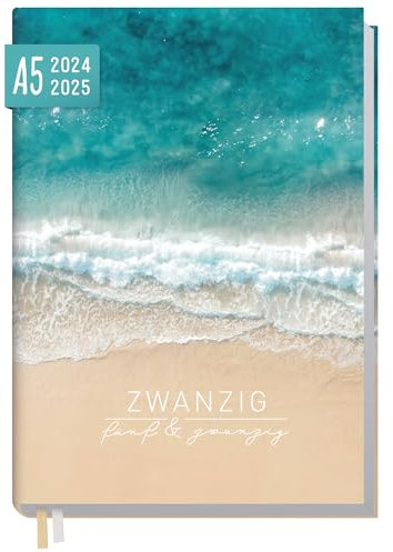 Häfft® Chäff-Timer Classic Kalender 2024/2025 A5 Summer Beach Buchkalender, Terminplaner, Terminkalender, Wochenplaner für 18 Monate: Juli 2024 bis Dez. 2025 - nachhaltig & klimafreundlich