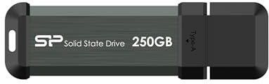 Silicon Power MS70 - SSD esterno portatile USB 3.2 Gen 2, 250 GB, con adattatore di tipo C