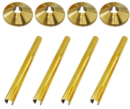 Copertina Decorativa Dorata A 4 Pezzi, Tubo Lungo A 4 Pezzi, Creatività E Resistente, Copertura Del Tubo Del Radiatore, Semplici E Belli Accessori Per Radiatori Cromati.