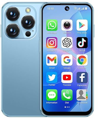 JoyZap Mini Smartphone sans Verrouillage 2GB+16GB, écran 3,88, Batterie 900mAh, Corps Mince, caméra 5MP. Un Excellent Cadeau pour Les Enfants (Bleu)