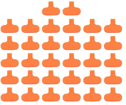 PATIKIL 2.4 x 1.5 Inch Cable Labels, 32 Pcs Electronic Cable Identification Tags Nylon Write on Wire Labels Oval Cord Tags Labeling for Electronics Management Organization, Orange