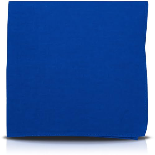 Lizzy Plain Royal BlueCotton Bandana Multipack 55 x 55cm Unisex Head Scarf Neckerchief Headband Neck Gaiter Hair Wrap Face Cover Cycling Cowboy Pirate Bandana for Men & Women