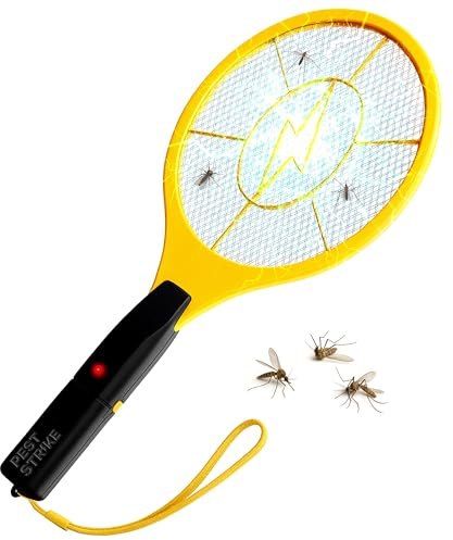Racchetta Zanzare Elettrica – Racchetta Cattura Zanzare e Insetti a Batterie per Interno ed Esterno – Racchetta Antizanzare Elettrico Portatile e Leggera per un Colpo Facile (Batterie Non Incluse)