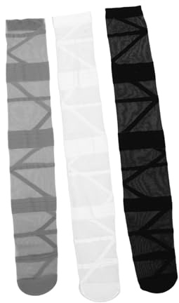 UKCOCO Bas Cuissardes pour Femmes 3 Paires en Chinlon Design Stylé pour Confort Toute la Journée, pour Fêtes et Usage Quotidien