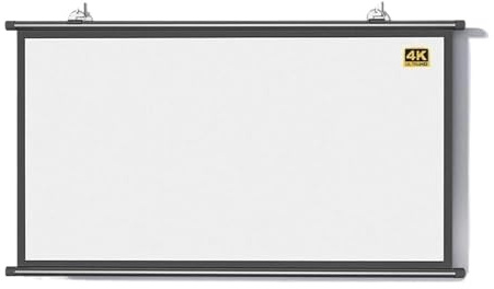 Portable Roll-Up Projector Screen, Projector Screen Black 30-72 inch 4:3/16:9 Manual Pull Down For Indoor Outdoor(72 Inch 4:3)
