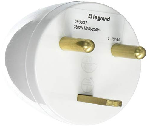 Legrand LEG90034 adapter 2p avdelning t 16 A, kontakt till 1 x 1, 20 A, vit