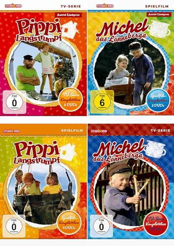 Pippi Langstrumpf + Michel aus Lönneberga - Spielfilm + TV Komplettbox (15-Disc / 4-Boxen)