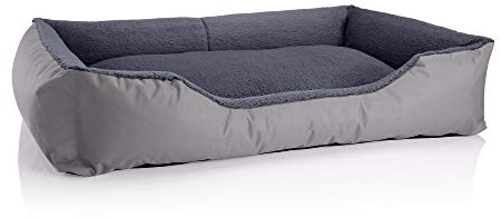 BedDog Perro/Gato Cama Teddy S à XXXL, 14 Colores a Elegir, de Cordura y Microfibra, Cama para Perros Lavable, cojín para Perros, para Interiores y Exteriores, tamaño XXL, Gris/Gris