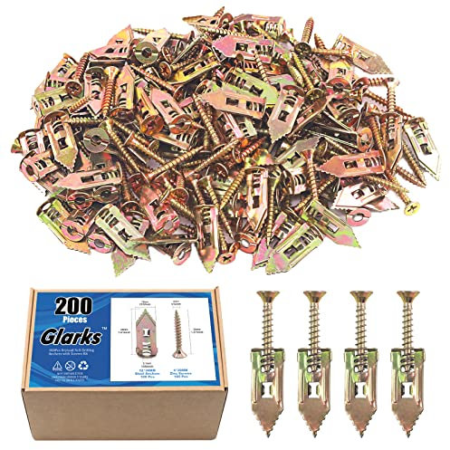 Glarks 100 Stück Trockenbaudübel selbstbohrende Dübel mit Schrauben, Karbonstahl, Hohlwandanker, Gewindeschrauben mit Schrauben, kein Bohren oder Löcher in der Wand