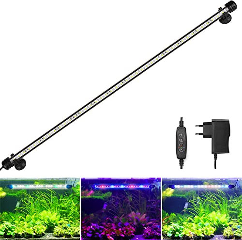 BELLALICHT LED Aquarium Beleuchtung - Aquarien Lampe [RGB-Weiß Licht] mit eingebautem Timer, Dimmbar 10 Helligkeitsstufen IP67 Wasserdicht Light für Fisch Tank Pflanze, L-93C