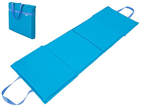 Hobbygarden Strandmatte faltbar zu Tasche 2in1 Sonnenliege Strandliege Matte Gartenliege, Kopfkissen, Strandauflage, Auflage, tragbar, Strandtasche, Blau