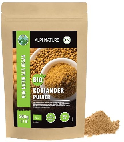 Alpi Nature Organic Coriander Powder 500g 1.1 lb, Ground Coriander Seed Powder for Cooking